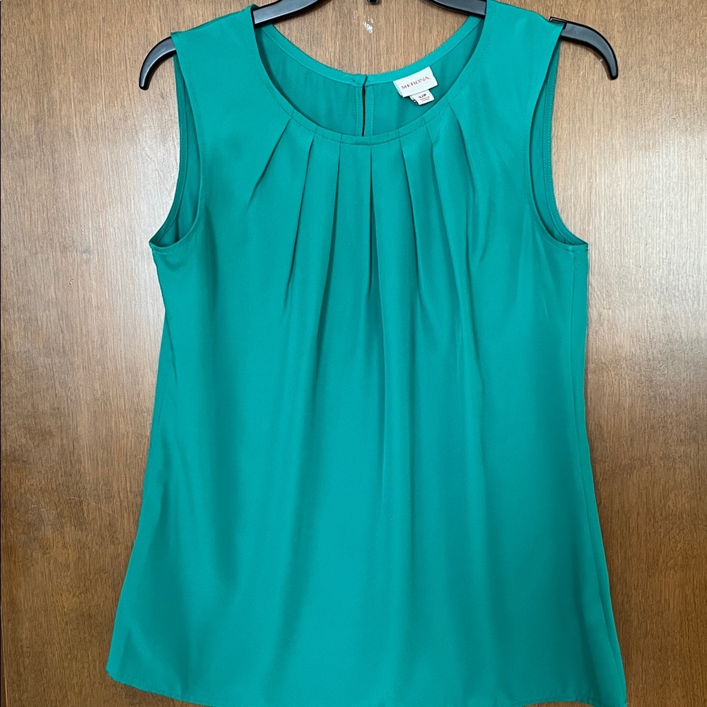 EUC Merona Green Sleeveless Blouse Size SP
